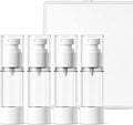 4 Pack Airless Pump Bottles, 1 oz Leakproof Travel Bottles with Pump for Toiletries, Small Empty Containers with Lids for Lotion Creams Serum Skin Care Shampoo Cosmetic Moisturizer Dispenser, Clear by WXOIEOD