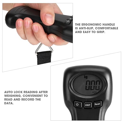 Digital Luggage Scale, 97lb Portable Travel Hanging Luggage Scale Electronic Weight Scale with LCD Digital Display for Travel Home Fair, Black, Battery Not Included - Image 5