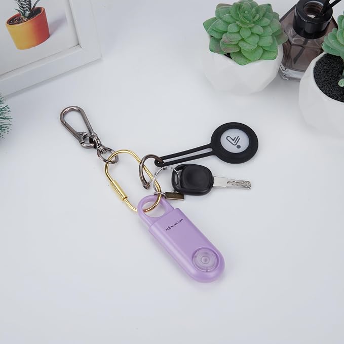 130dB Personal Safety Alarm Ultra Bright Strobe Light Loud Sound Keychain Siren with Carabiner for Women, School Children, Night Runners. Hiking Alarm Bear Deterrent. SOS Emergency Alerts. Purple - Image 7