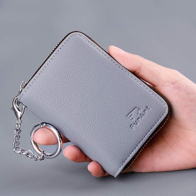 FurArt Zipper Wallet Women RFID Credit Card Holder keychain Wallet | ID Window RFID Blocking Compact Small business 15/16 slots - Image 6