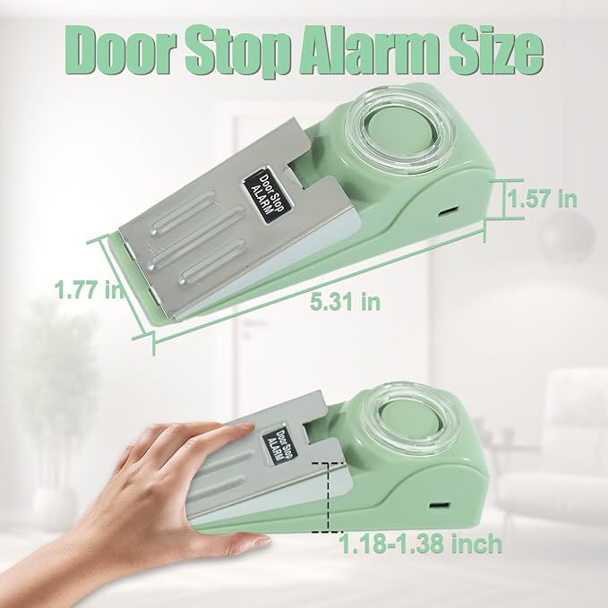 Type-C Rechargeable Door Stop Alarm with 120DB Security Alarm | Heavy Duty ，Floor Wedge Doorstop for Travel Apartment Home House - Image 2