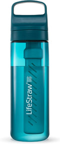 LifeStraw Go Series – BPA-Free Water Filter Bottle for Travel and Everyday use removes Bacteria, parasites and microplastics, Improves Taste, 22oz Laguna Teal | Plastic Water Filter Bottle for Travel and Everyday use removes Bacteria, parasites and mic... by LifeStraw