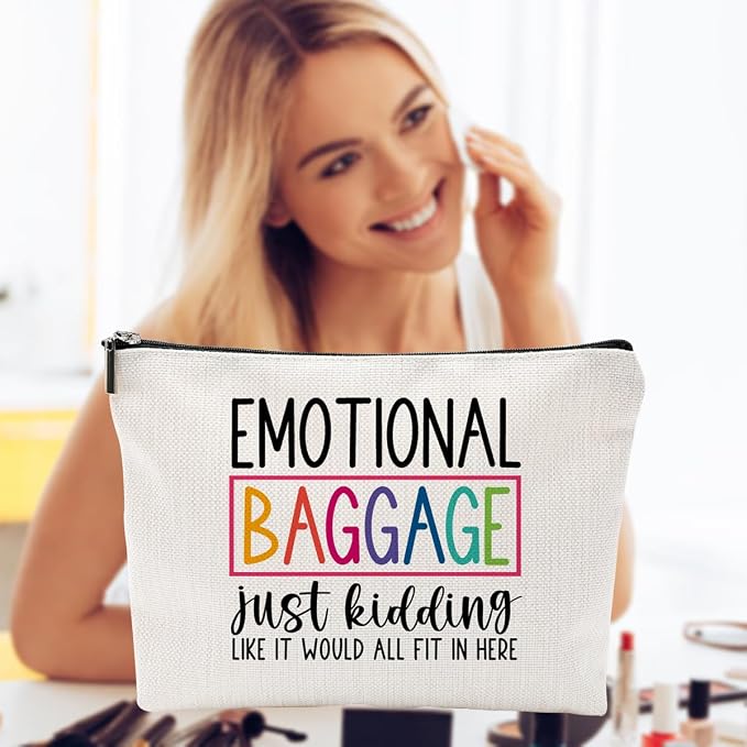 ZUYUROU Funny Gifts for Women, Friends, Hostess Gift Ideas Cool Gifts for Women Mom Grandma Birthday Gift Ideas Gag gifts Girls Weekend Fun Makeup Travel Bag Cosmetic Bag Emotional Baggage - Image 5