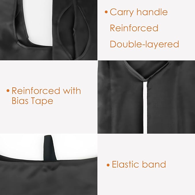 BeeGreen Black Reusable Grocery Bags Shopping Bags for Groceries 12 Pack Heavy Duty - Foldable Polyester Grocery Totes with Handles and Zipper Bag, Large Travel Washable Holiday Tote Bag Bulk​ - Image 4