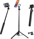 56" Magnetic Tripod for iPhone,Phone Tripod MagSafe Compatible with iPhone/Android,GoPro, DJI Osmo Pocket 3,Protable Selfie Stick Tripod for Vlogging, Video Recording,Travel Content Creators by PHOPIK