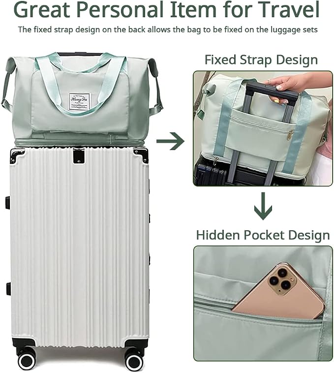 Large Capacity Foldable Travel Bag, Expandable Waterproof Carry on Bag, Dry and Wet Separation Spor Duffel Bags - Image 2