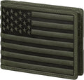 Wallet for Men-Genuine Leather RFID Blocking Bifold Stylish Wallet American Flag Wallet With 1 ID Window (Green, Without ID Window) by GERUOLA
