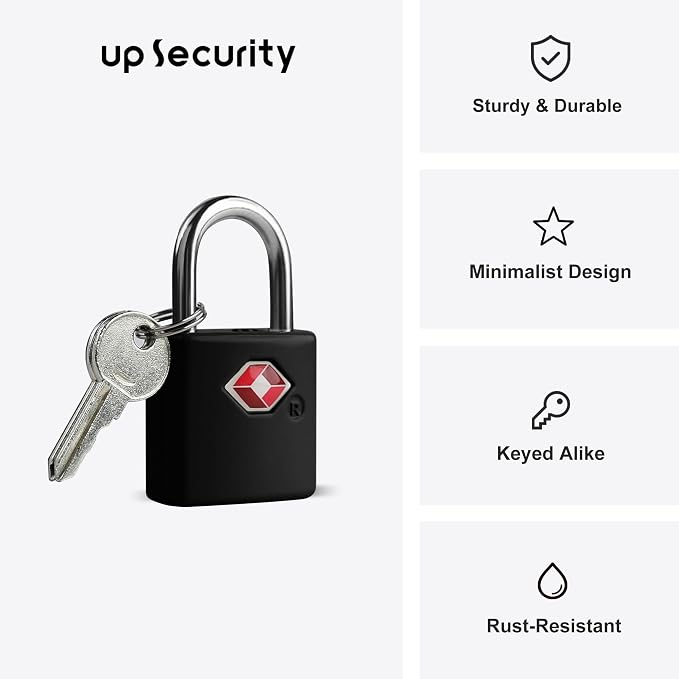 TSA Locks for Luggage with Keys, Luggage Locks TSA Approved 4 Pack, International Travel Essentials, Small Padlock with Key, Mini Padlock for Suitcase, Backpack - Image 2