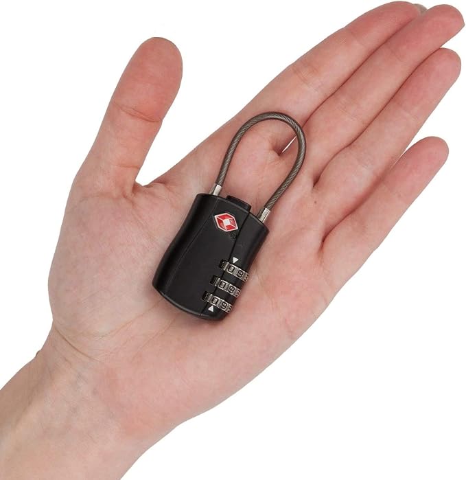 TSA Locks, Digit Combination Padlocks and Steel Cable Combination Travel Security Lock for Baggage, Suit Case, Gym, Bike Locks (TSA Luggage Locks-4) - Image 3