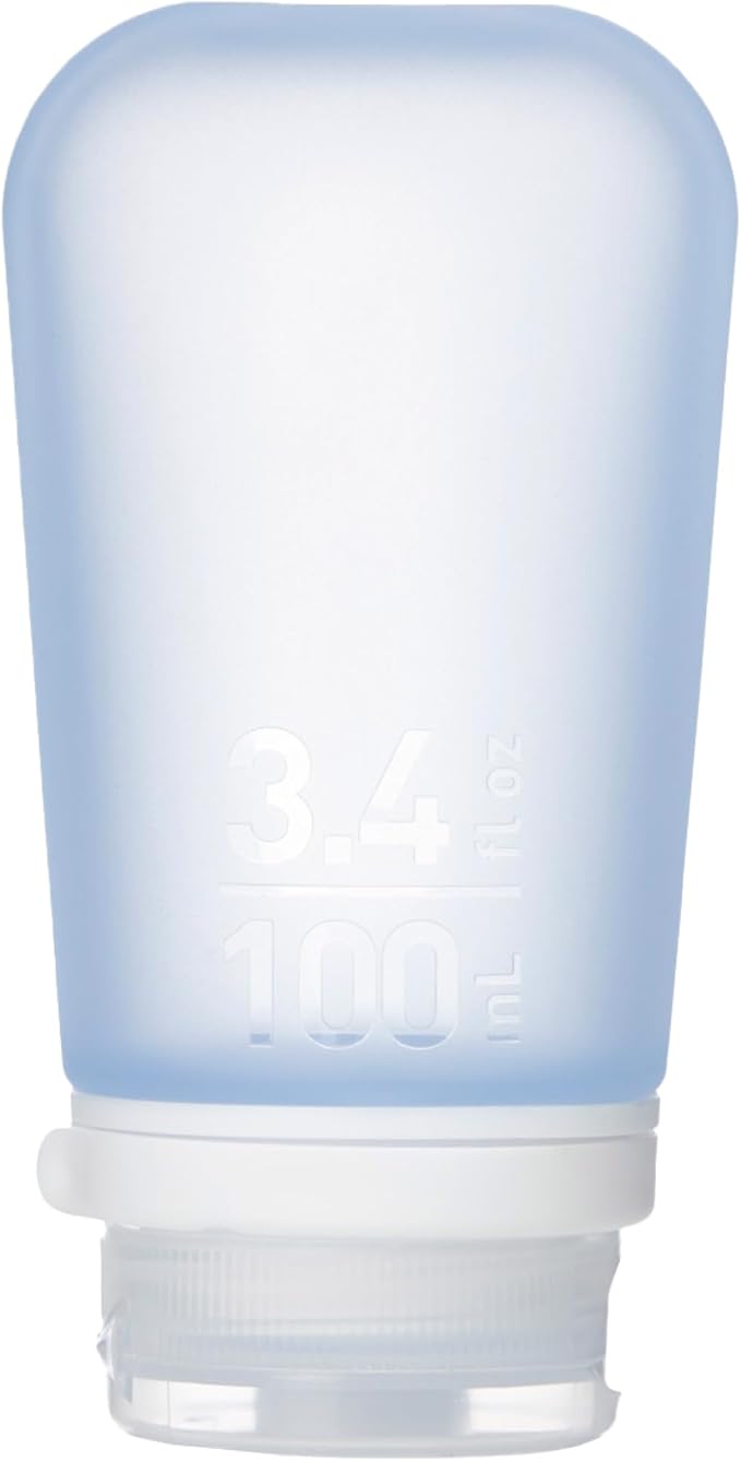 humangear GoToob+ (Large) | Refillable Silicone Travel Bottle | Locking Lid | Food-Safe Material | Blue, Large (3.4 fl.oz.; 100ml) | Refillable & Leak-Proof Silicone Travel Size Bottles with Locking Cap for Toiletries, Camping & TSA Carry-On by humangear