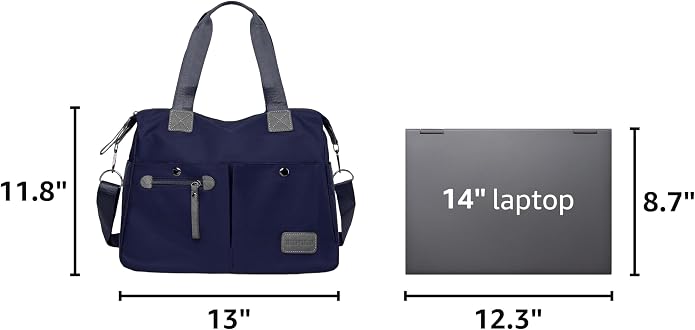 Tote Bag for Women,Multi Pockets Shoulder Handbag,Nurse Bag for Work,Large Cross body Purse,Fashion Nylon Top Handle Satchel - Image 3