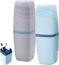 2 PCS Travel Toothbrush Case, Portable Multifunctional Toothbrush Holder, Toothbrushes Toothpaste Separate Storage Wash Cup for Business Trip, Camping by Unknown