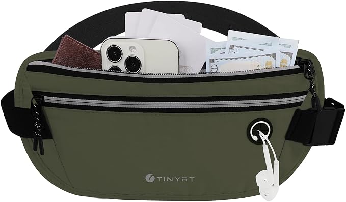 Slim Running Belt for Women Men Runners Fanny Packs With Phone Holder Hidden Pockets Exercise Waist Bag for Marathon Workout by Unknown