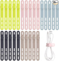 Oligei 25 Pcs Silicone Cable Ties, Cable Ties Reusable, High Elasticity Cord Wraps for Electrical Cords, Cord Organizer for Earphone, Phone Charger(Colorful) by Oligei
