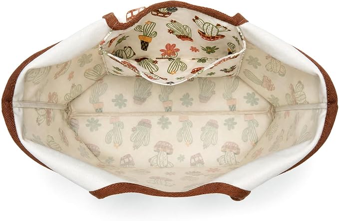 Montana West Foldable Canvas Tote Bag for Women Large Shoulder Bag with Built-In Zip Pouch - Image 3