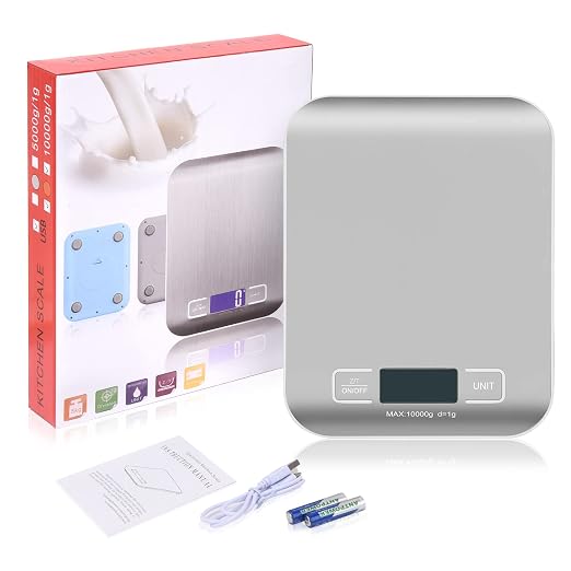 Digital Shipping Scale,Stainless Steel Panel, Accurate Portable Postal Scale for Packages, Small Business,Kitchen, Food, Handmade, Liquids, and Boutique (Silver Rechargeable(10kg/1g)) - Image 8