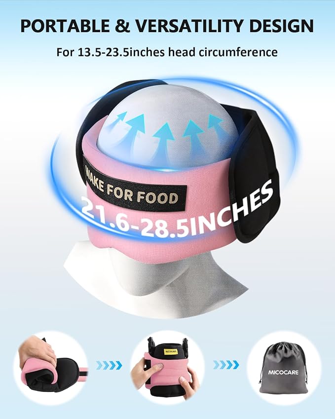 Travel Pillows for Airplanes, Airplane Pillow for Long Flights Sleeping with Eye Mask, 360° Support Plane Head Strap Travel Essentials for Air Travel Sleep Neck Upright, Stop Head Nodding(Pink) - Image 4