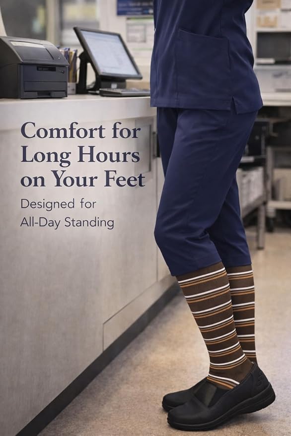 Aoliks Medical Compression Socks for Women & Men, Support Knee High Socks for Running,Nurses,Travel - Image 5