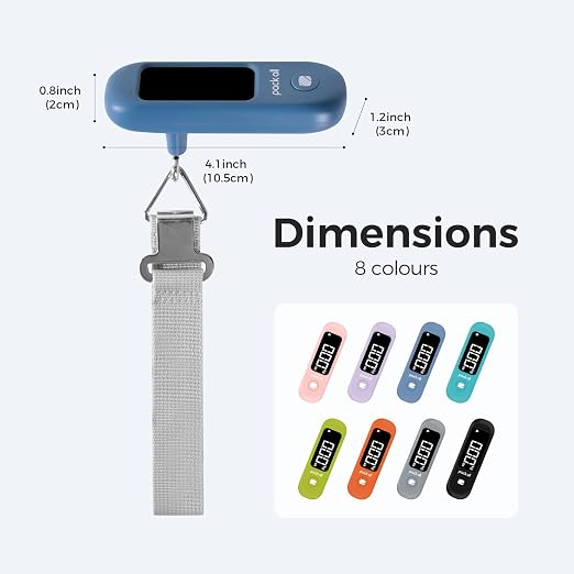 pack all Digital Luggage Scale for Travel, 110Lbs Capacity, 0.1Lb Precision | Handheld, Backlit LCD Display, Lb/Kg/Oz Conversion, Tare Function, Battery Included, Navy - Image 8