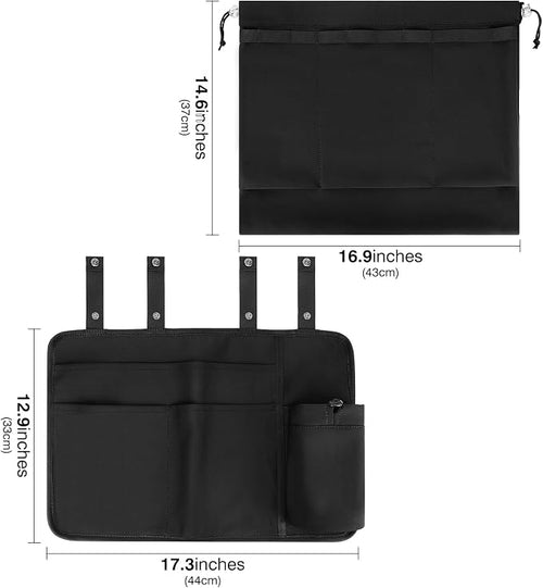 Airplane Tray Table Cover with Under Desk Attachment Set, Travel Tools for Seat Back Organize & Belongings Storage, Foldable Flight Organizer with Water Bottle Holder (Black) - Image 2