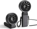 JISULIFE Portable Handheld Fan Life7: 3-in-1 Hand, Desk & Neck Fan-Black | 19.5H Max Cooling, 5-Speed, LED Display, 5000mAh Rechargeable,USB Foldable Fan for Travel/Concerts/Cruise/Sports Events/Gifts by LivechillStaycool