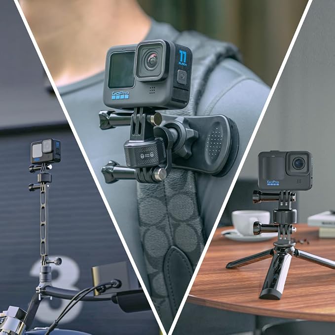 Magnetic Accessories for GoPro, Quick Release Base for Bike, Selfie Stick, Monopod, Tripod Mount, Compatible with GoPro Hero 13/12/11/10 Black, Akaso, Insta, DJI and More (Magnetic Accessories) - Image 5