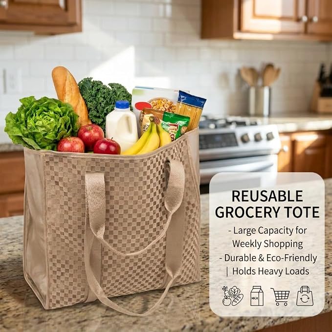 MOMINSIDE Reusable Grocery & Beach Bags for Women Mesh Beach Bag - Large Beach Tote Bag with Zipper, 2 Insulated Pocket, Hat & Towel Clips, Foldable Swim Pool bag for Toys, Towels & Vacation - Image 2