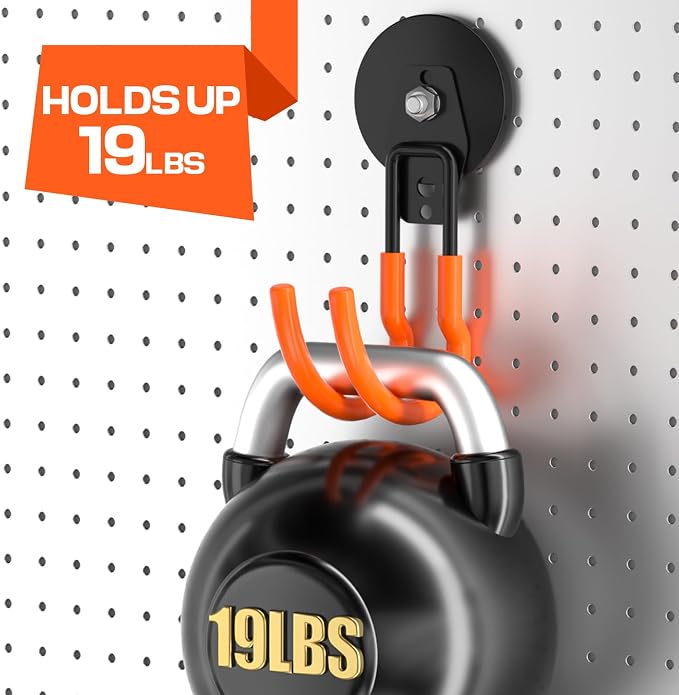 Heavy Duty Magnetic Utility Hooks ，J-Type Storage Hooks, with Anti-Slip Layer, Suitable for Metal Cabinets, Hanging Boards, Garage Shelves, Gardening Tools (Orange 4 pro) - Image 6
