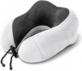 Purroch Travel Neck Pillow, Memory Foam Ergonomic U-Shape Neck Pillow with Chin Support, Head & Neck Support Travel Pillow for Plane, Car & Train, Gray by PurrochLife