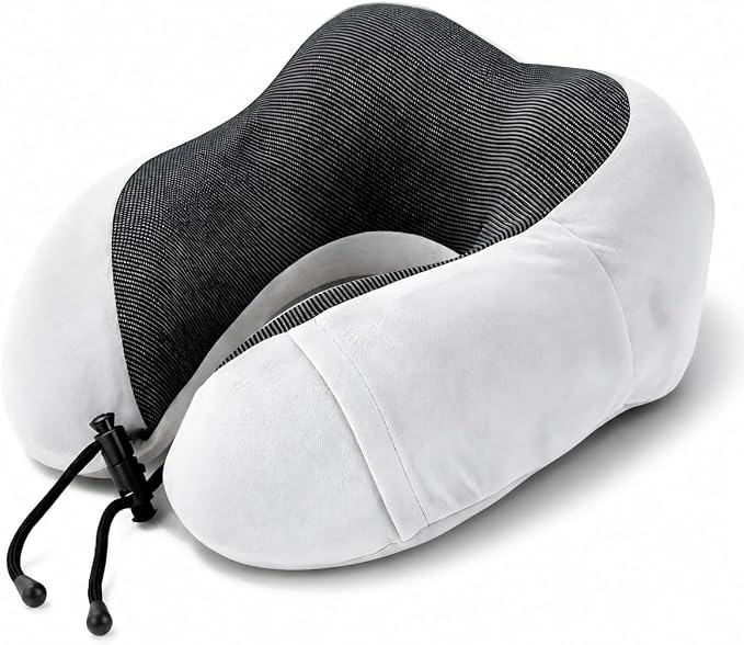 Purroch Travel Neck Pillow, Memory Foam Ergonomic U-Shape Neck Pillow with Chin Support, Head & Neck Support Travel Pillow for Plane, Car & Train, Gray by PurrochLife