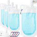 Maxdot 4 Pack 1L Collapsible Travel Water Bottles with Clip 33 oz Clear Foldable Water Pouch Container Bag for Hiking Backpacking Camping Travel Emergency by Maxdot