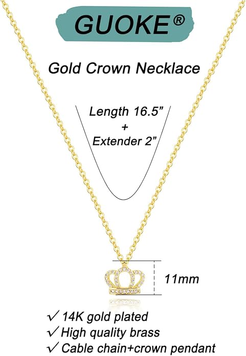 Gold Necklace for Women, Dainty Charm Pendant Necklace Jewelry Gift | 14K Gold Plated, Cute, Delicate, Adults, Non Tarnish, Hypoallergenic, Accessories - Image 4
