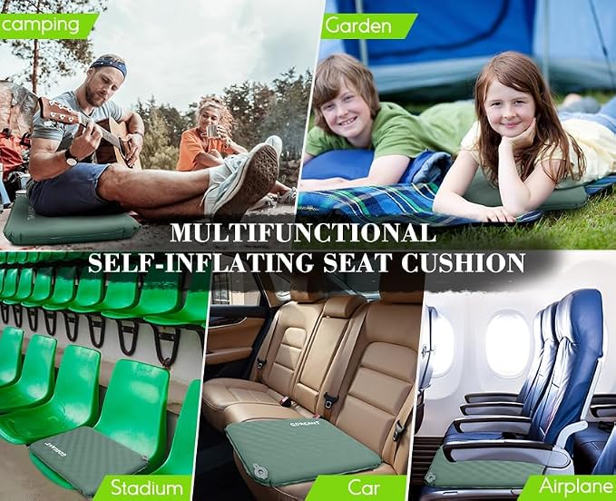 Inflatable Seat Cushion, Portable Self-Inflating Stadium Seat Cushion - Image 7