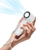 Portable Handheld Fan, Turbo Power 18800 RPM Fast Charge Digital Display 100 Speeds Adjustable, Mini Pocket Design Birthday Gifts for Women Men Travel Cruise Camping Outdoor, White by OidoZac-NewHouseholdSupplier