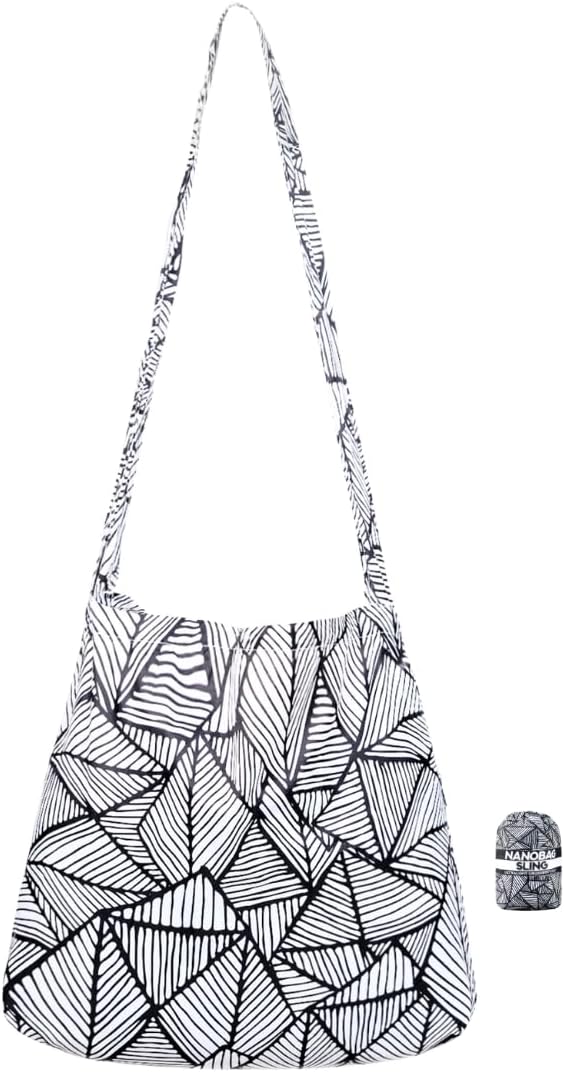 Nanobag Sling 19L Foldable Packable Crossbody Grocery Bag for Men & Women | 0.9 oz Premium Portable Collapsible Compact Ultralight Pocket-Sized for Everyday Use & Travel by Nanobag