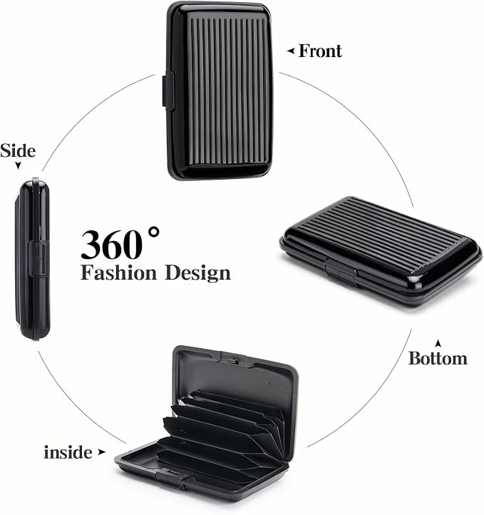 Women Credit Cards Holder,RFID Blocking Protection Aluminum Metal Wallet for Men Women Business Card Holder - Image 5