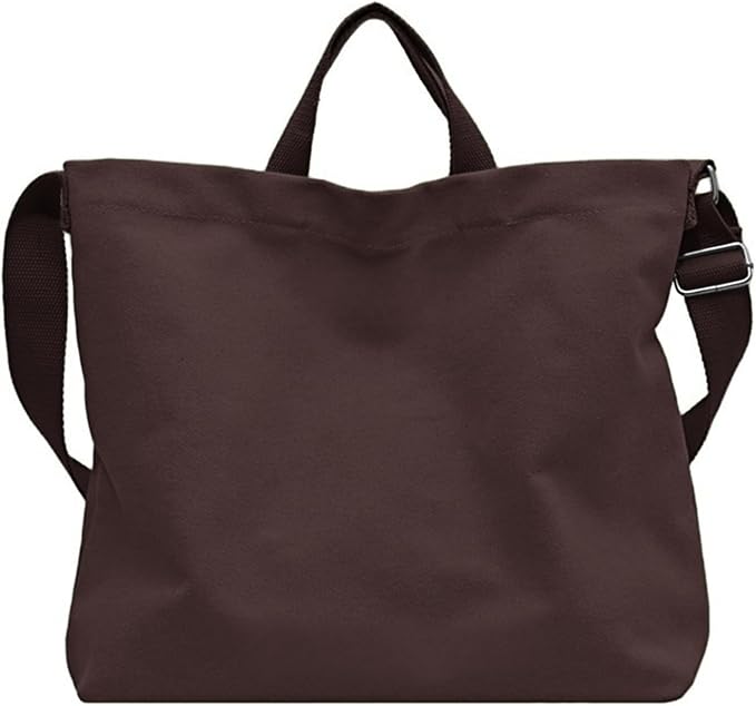 Women's Canvas Tote Bag inside Out Bag with Adjustable Crossbody Strap for Work Travel Shopping Durable Handbag for Men by Unknown