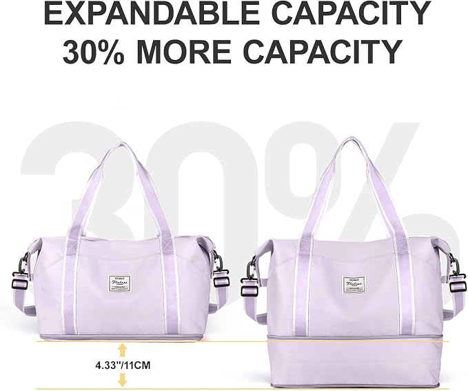 Travel Duffel Bag, Sports Tote Gym Bag, Shoulder Weekender Overnight Bag for Women - Image 6