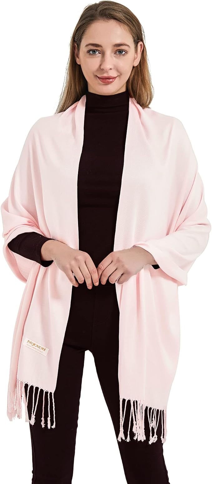 Soft Silky Pashmina Shawl Wraps Solid Colors Scarf for Wedding Evening Dresses - Image 3