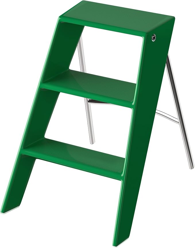 HOTEAGLE Modern Folding Chair - Multifunctional Design Doubles as Step Stool & Storage Shelf, Sturdy Engineering Plastic for Kitchen, Dining & Bistro,Green - Image 3