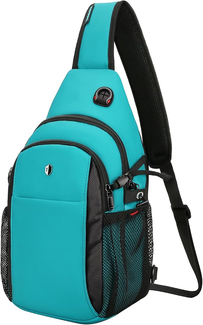 Sling Bag for Women, Turquoise Anti-Theft Crossbody Bag with Water Bottle Pocket, Summer Travel Essentials for Beach, Theme Park & College, Compatible with 11 inch iPad, Switch 2 | Versatile Daypack by baaob