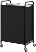 GRANNY SAYS Laundry Hamper, Large Cart with Wheels and Handles, Black, 110L | Heavy Duty Metal Frame, Silent Rolling Basket for Clothes in Bedroom, Bathroom, Dorm by GRANNYSAYS