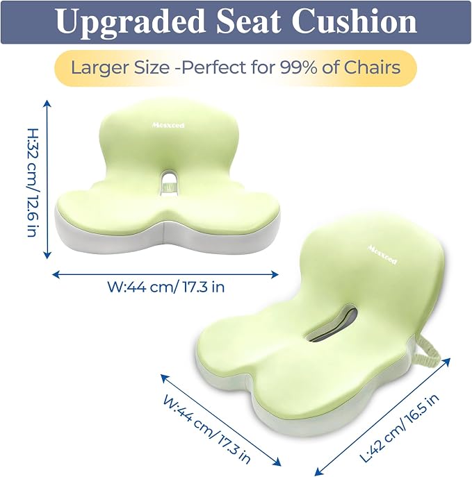 Car Seat Cushion with Lumbar Support Pillow, Seat Cushion for Driving | Ergonomic Seat Cushion for Relieve Sciatica & Tailbone Pain, Non-Slip for Car, Truck, Office Chair, Wheelchairs Home Use - Image 2