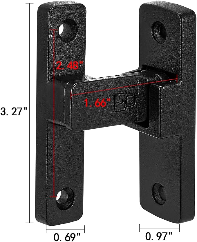 Matte Black 90 Degree Barn Door Lock ，Right Angle Door Lock Latch | Zinc Alloy Flip Gate Latches,for bedroom,garage,balcony,barn,sliding door,bathroom,window,cabinet,drawer,pet enclosures - Image 2