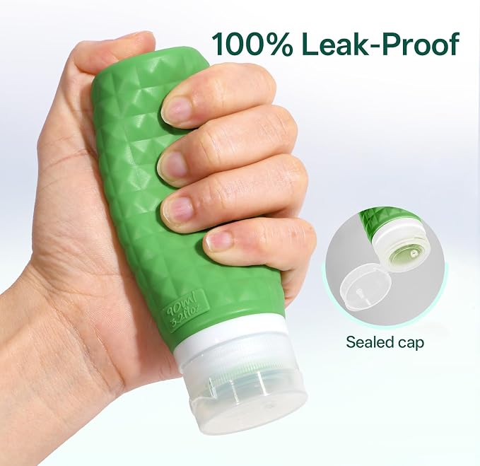 Travel Bottles for Toiletries, TSA Approved Travel Size Containers, Leak Proof Silicone Shampoo Bottles, Small Toiletry Containers with Clear Bag for Shampoo Conditioner Lotion - Image 6