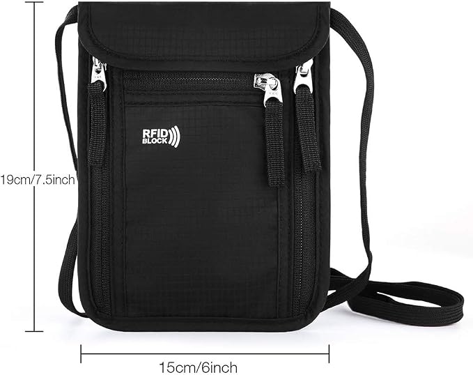 Travel Pouch Neck Wallet Family Passport Holder Organizer Case with RFID Blocking | Family Passport Holder - Image 4