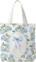 Grandmillennial Blue Floral Tote Bag for Women,Blue Floral Reusable Shopping Grocery Bags by Unknown