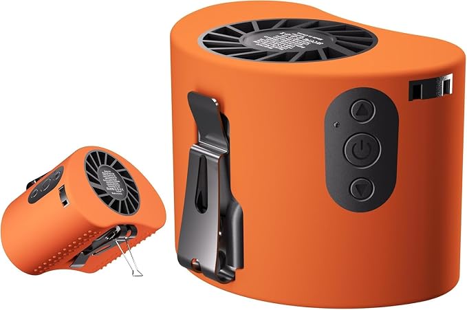 AddAcc Portable Waist Fan, 10000mAh Battery Operated, Rechargeable Clip On Belt, 10 Speed, 12000RPM Strong Airflow, Max 24H Working Time, Personal Shirt fan for Outdoor Work Jobsite Farms by AddAcc