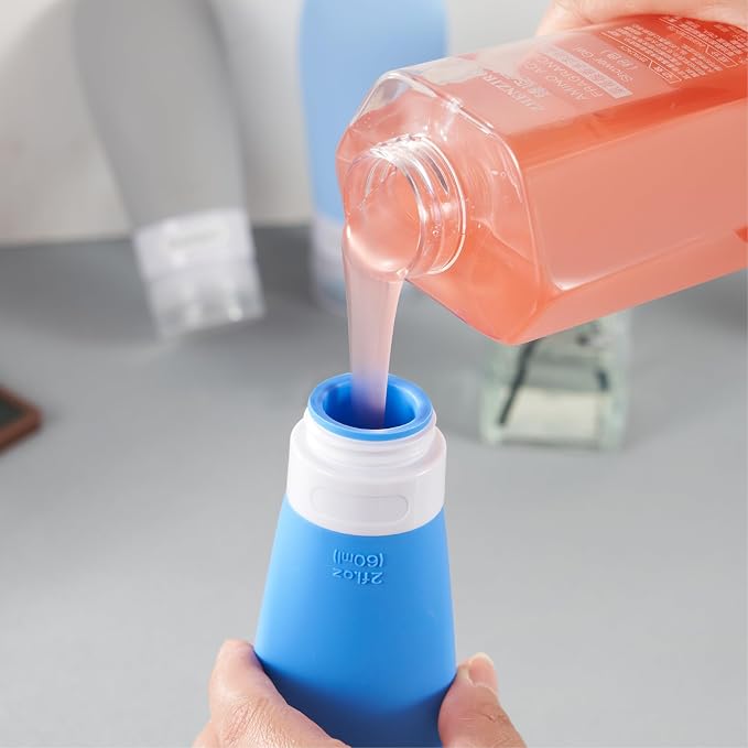 INSFIT Travel Bottles for Toiletries, TSA Approved 3oz Travel Size Containers, BPA Free Leak Proof Squeezable Silicone Tubes for Shampoo Conditioner Lotion Body Wash with Labels - Image 3