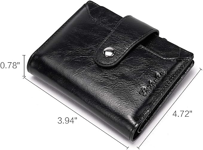 BOSTANTEN Leather Womens Wallet Small RFID Blocking Credit Card Holder | Removable ID Window, Zipper Coin Pocket, Bifold, Minimalist, Fits Small Purses, Daily Use, Ladies Gifts, Black - Image 4